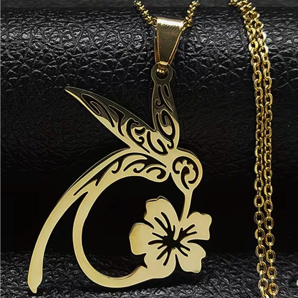 304 Stainless Steel Hummingbird Pendant Necklace
